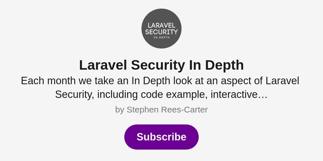 Laravel Security in Depth > Black Friday > 25% / 50% off > Forever ⭐