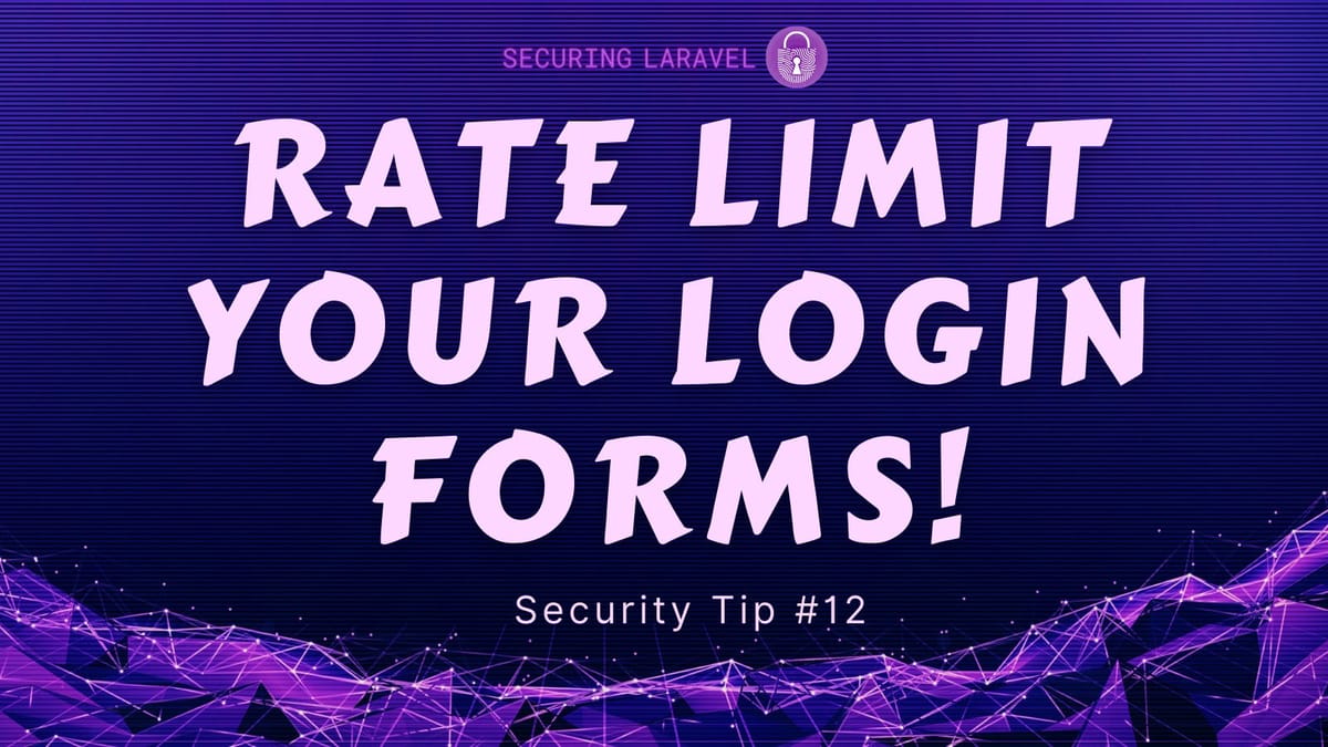Security Tip: Rate Limit Your Login Forms!