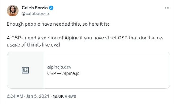 Security Tip: Use the Alpine.js CSP Build!