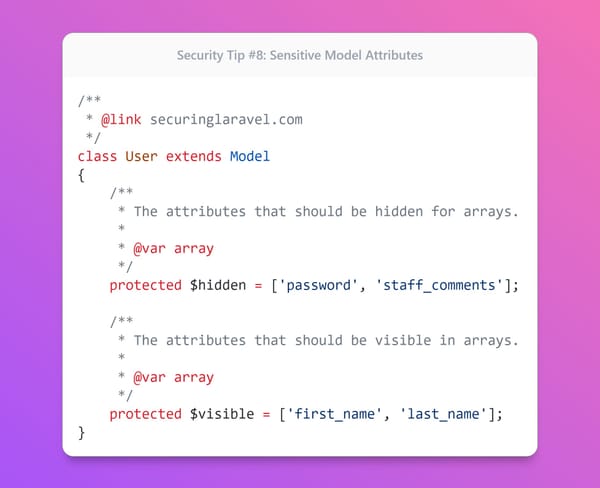 Security Tip: Sensitive Model Attributes