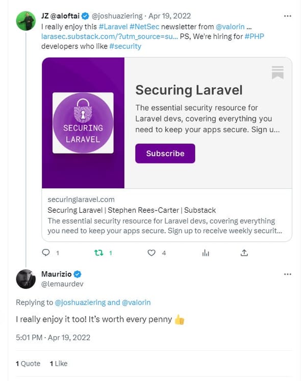 Securing Laravel → Special Laracon US 25% Discount!
